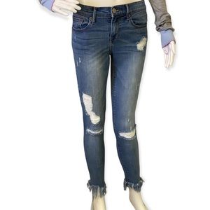Performance Stretch Cropped Leggings Mid-rise Express Distressed Jeans